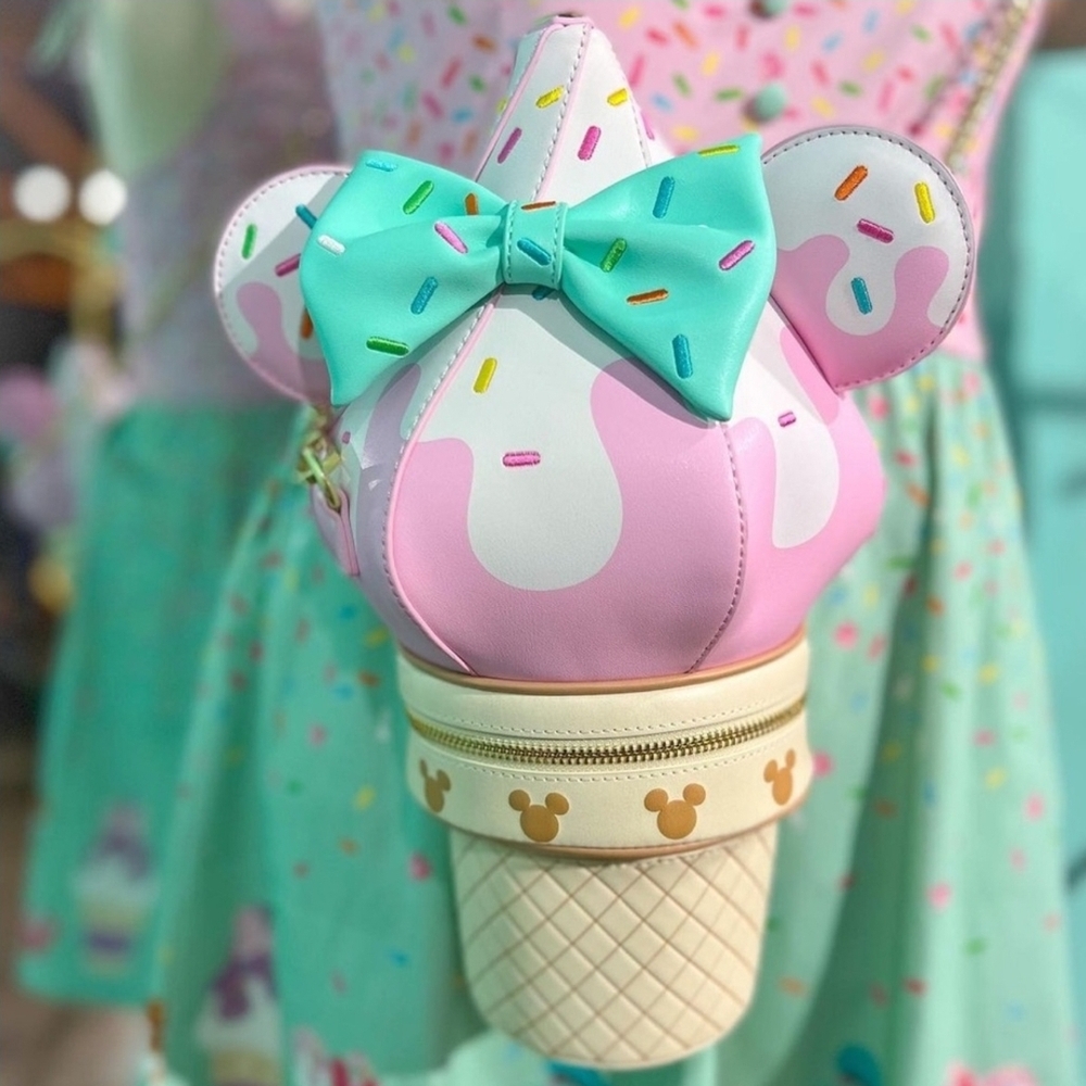 Loungefly Stitch Shoppe Disney Minnie Soft Serve Ice Cream Crossbody Bag